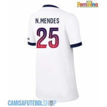 Camisa de time de futebol Paris Saint-Germain Nuno Mendes #25 Replicas 2º Equipamento Feminina 2026-27 Manga Curta